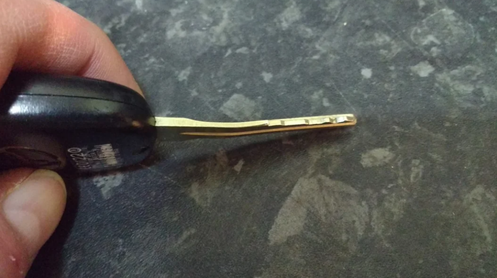 Bent car key
